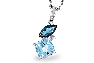 E274-58913: NECKLACE 2.37 TW BLUE TOPAZ 2.40 TGW
