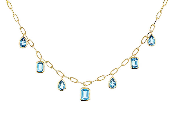 H274-58076: NECKLACE 4.10 TW BLUE TOPAZ (17")